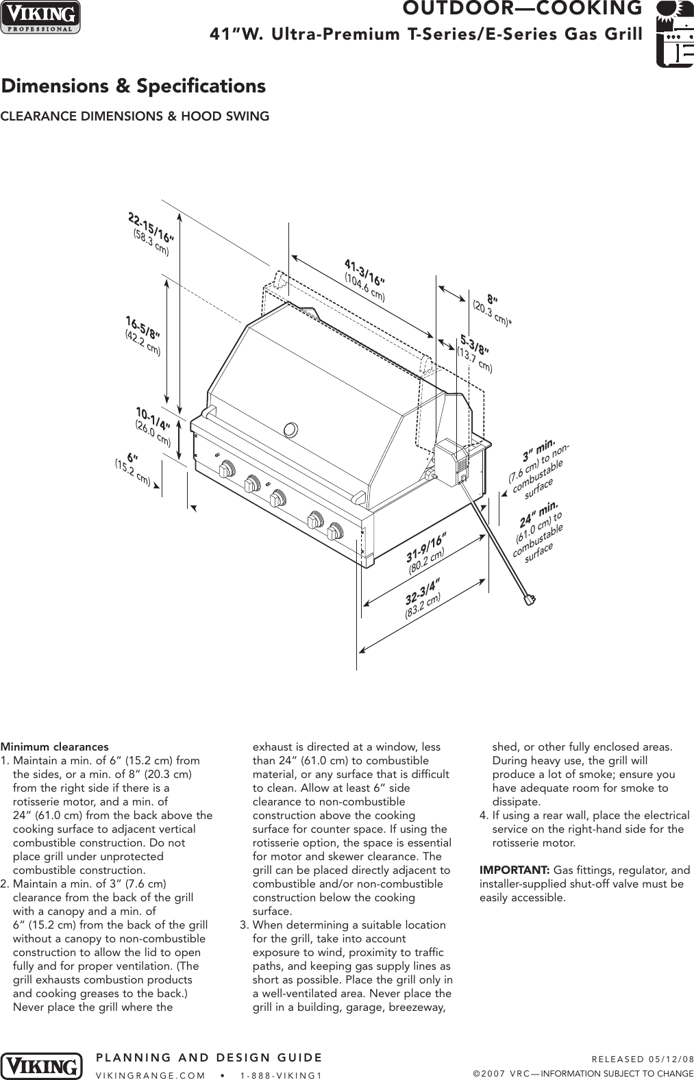 Page 4 of 8 - Viking Viking-Vgbq410-3Rt-E-Users-Manual- Design Considerations  Viking-vgbq410-3rt-e-users-manual