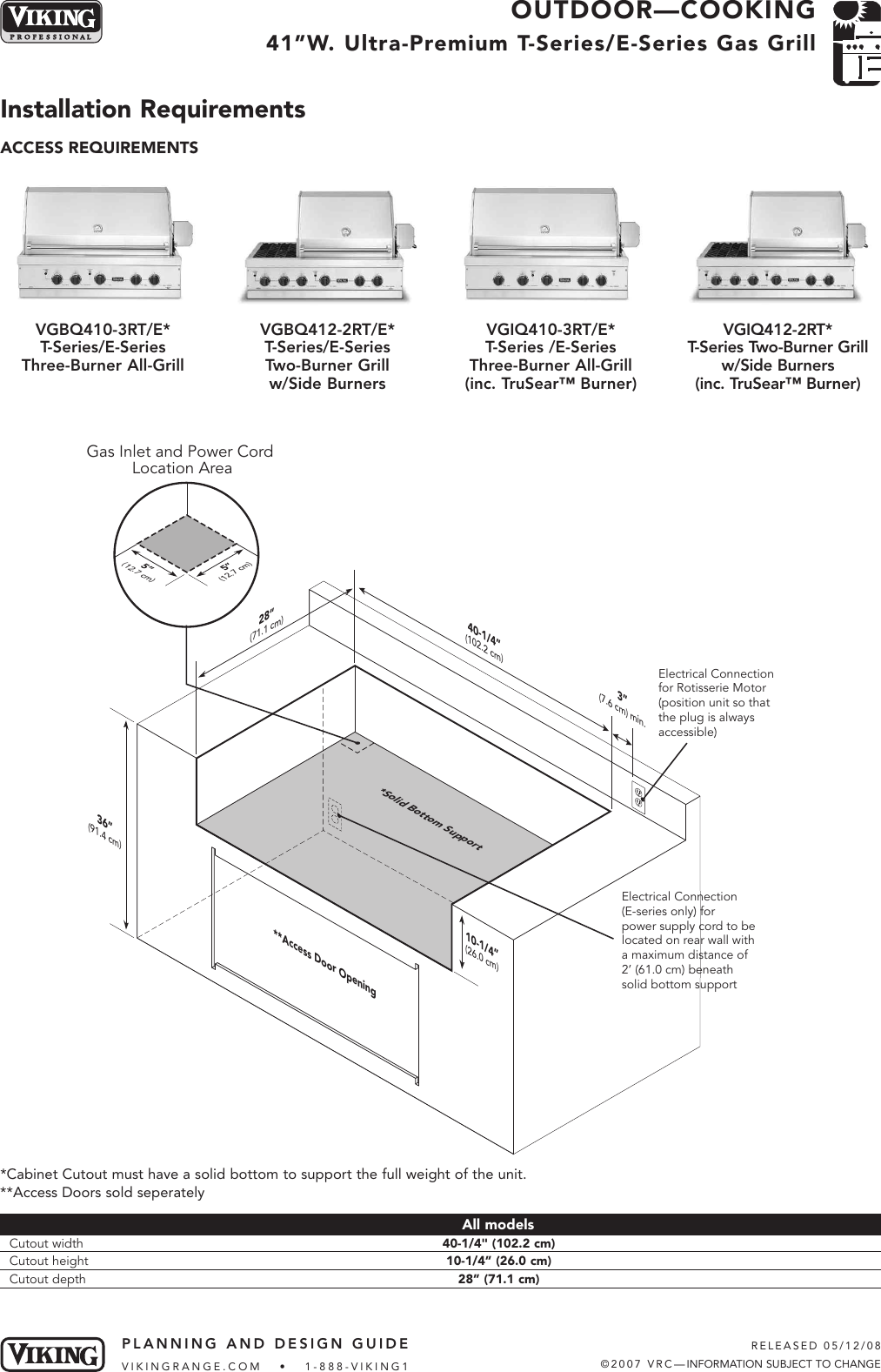 Page 5 of 8 - Viking Viking-Vgbq410-3Rt-E-Users-Manual- Design Considerations  Viking-vgbq410-3rt-e-users-manual