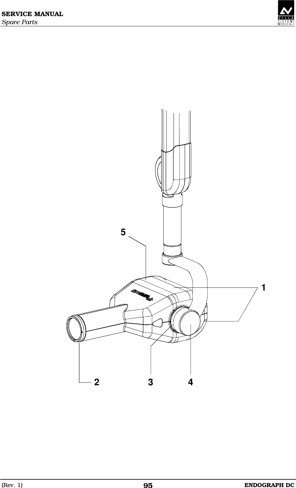 SERVICE MANUAL Spare Parts (Rev. 1)  ENDOGRAPH DC 95           2 3541   