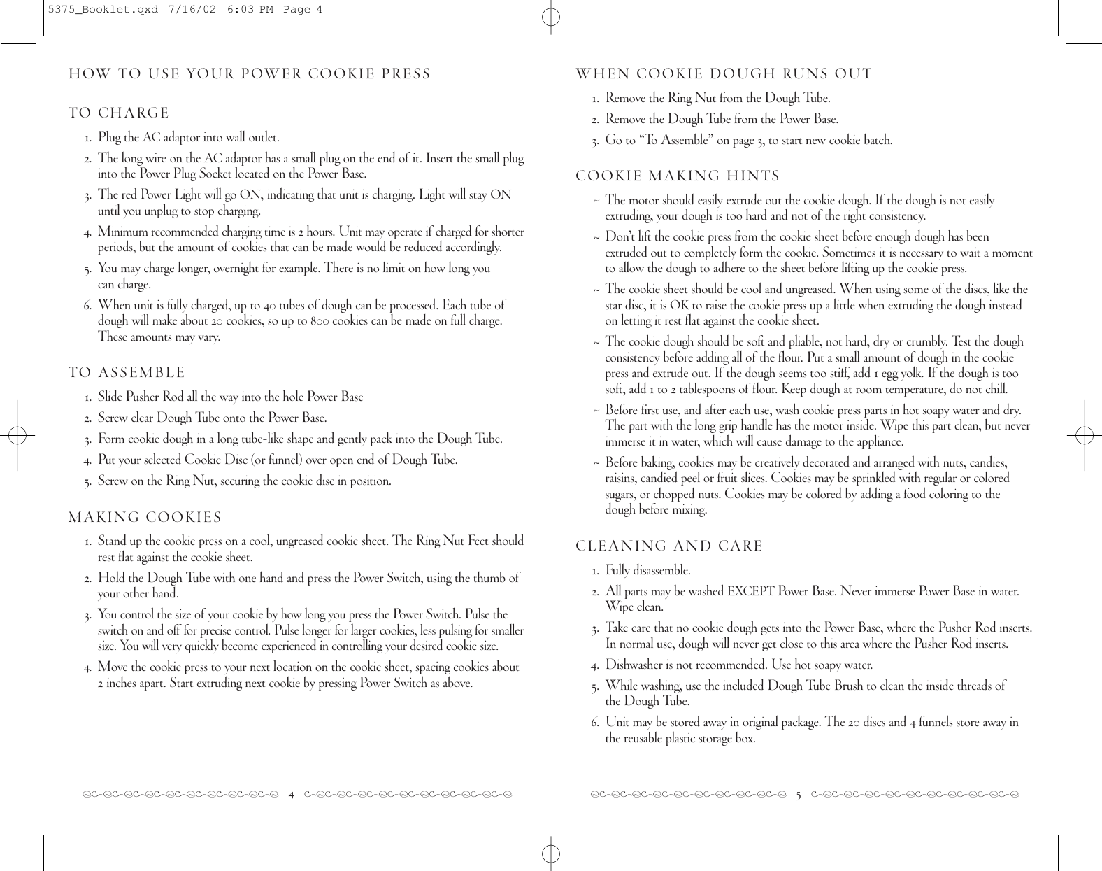 Page 3 of 7 - Villaware Villaware-Cookie-Press-Cordless-And-Rechargeable-Users-Manual- 5375_Booklet Villaware-cookie-press-cordless-and-rechargeable-users-manual