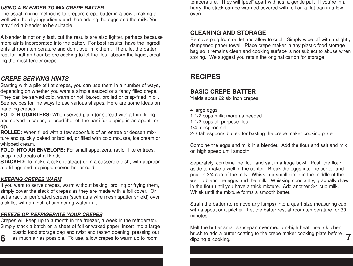 Page 4 of 8 - Villaware Villaware-Crpe-Maker-Users-Manual- #5225 Crepe Maker Booklet  Villaware-crpe-maker-users-manual