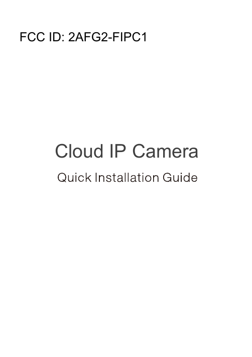 Page 1 of Vimtag Technology FIPC1 Cloud IP Camera User Manual                      1