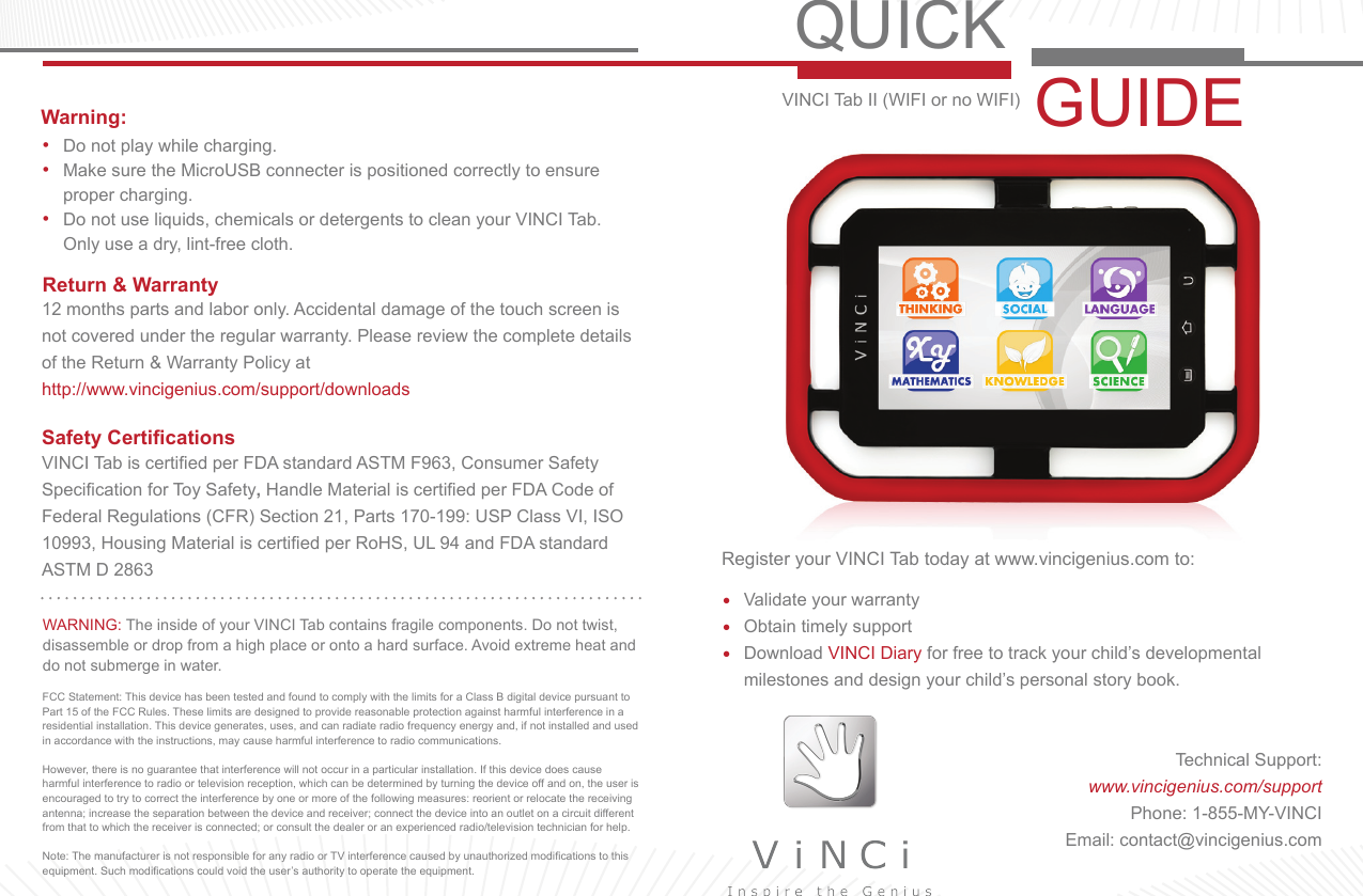 Page 2 of 2 - Vinci Vinci-Tab-Ii-Quick-Start-Manual-  Vinci-tab-ii-quick-start-manual
