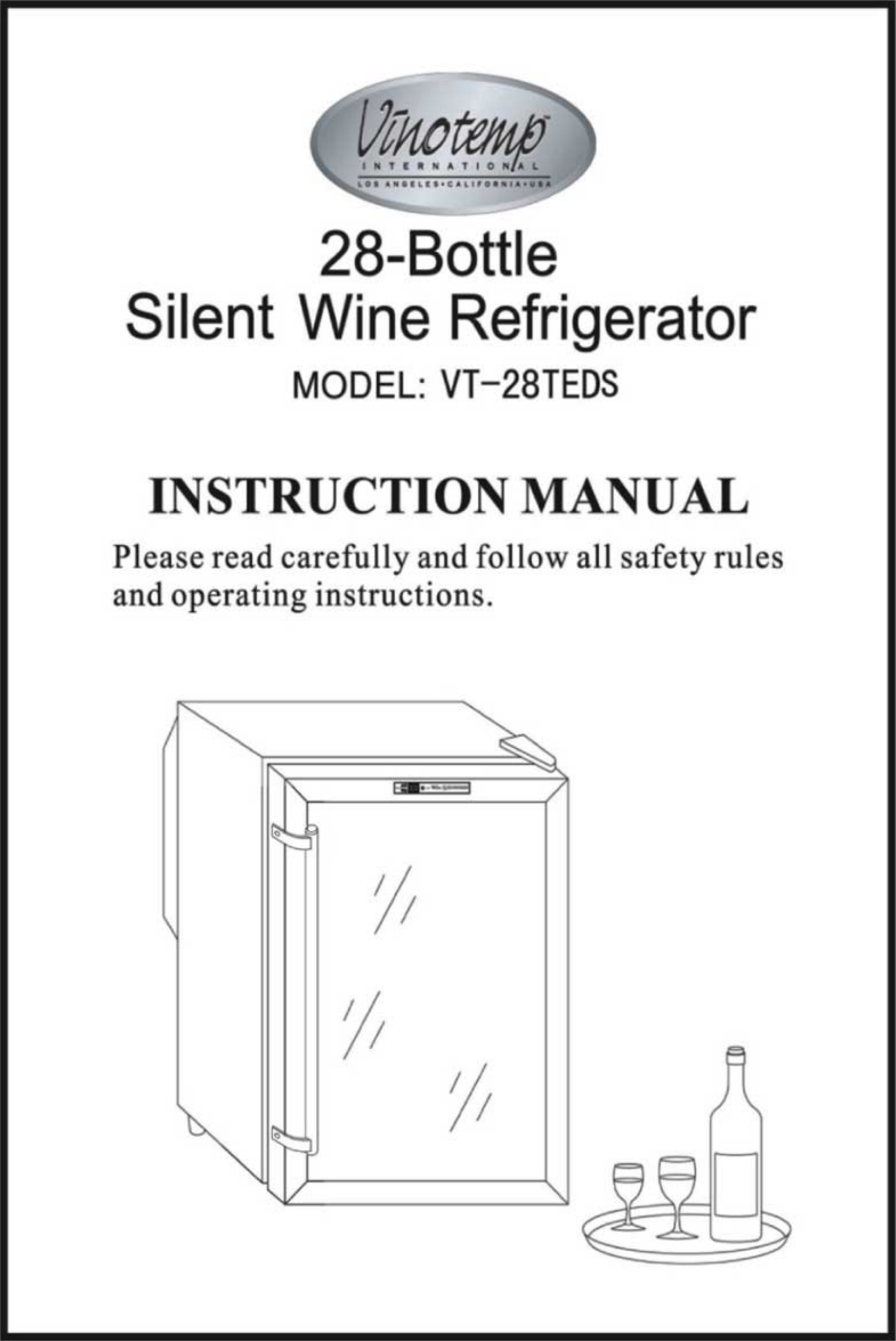Page 1 of 12 - Vinotemp Vinotemp-Vt-28Teds-Users-Manual-  Vinotemp-vt-28teds-users-manual
