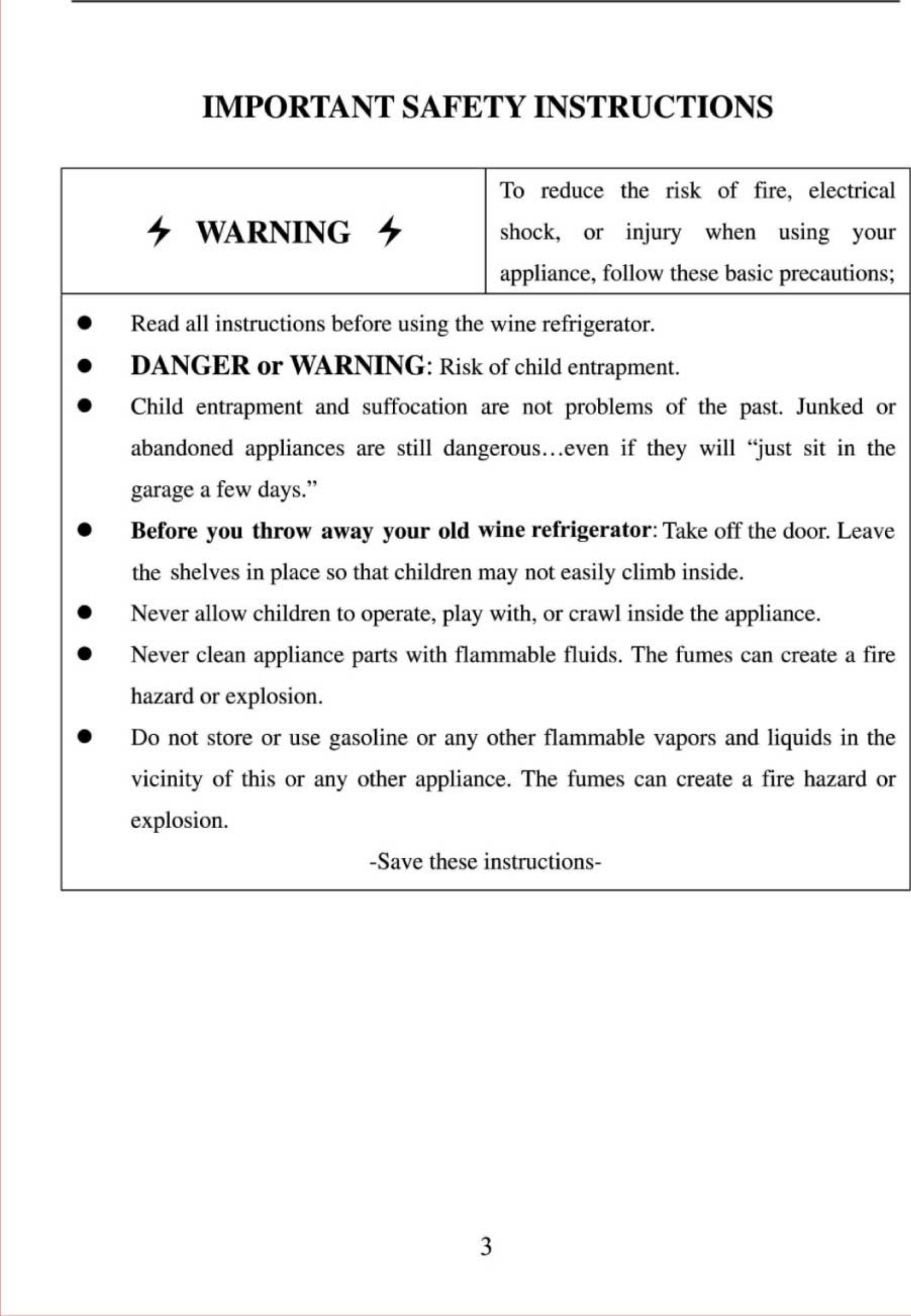 Page 5 of 12 - Vinotemp Vinotemp-Vt-28Teds-Users-Manual-  Vinotemp-vt-28teds-users-manual