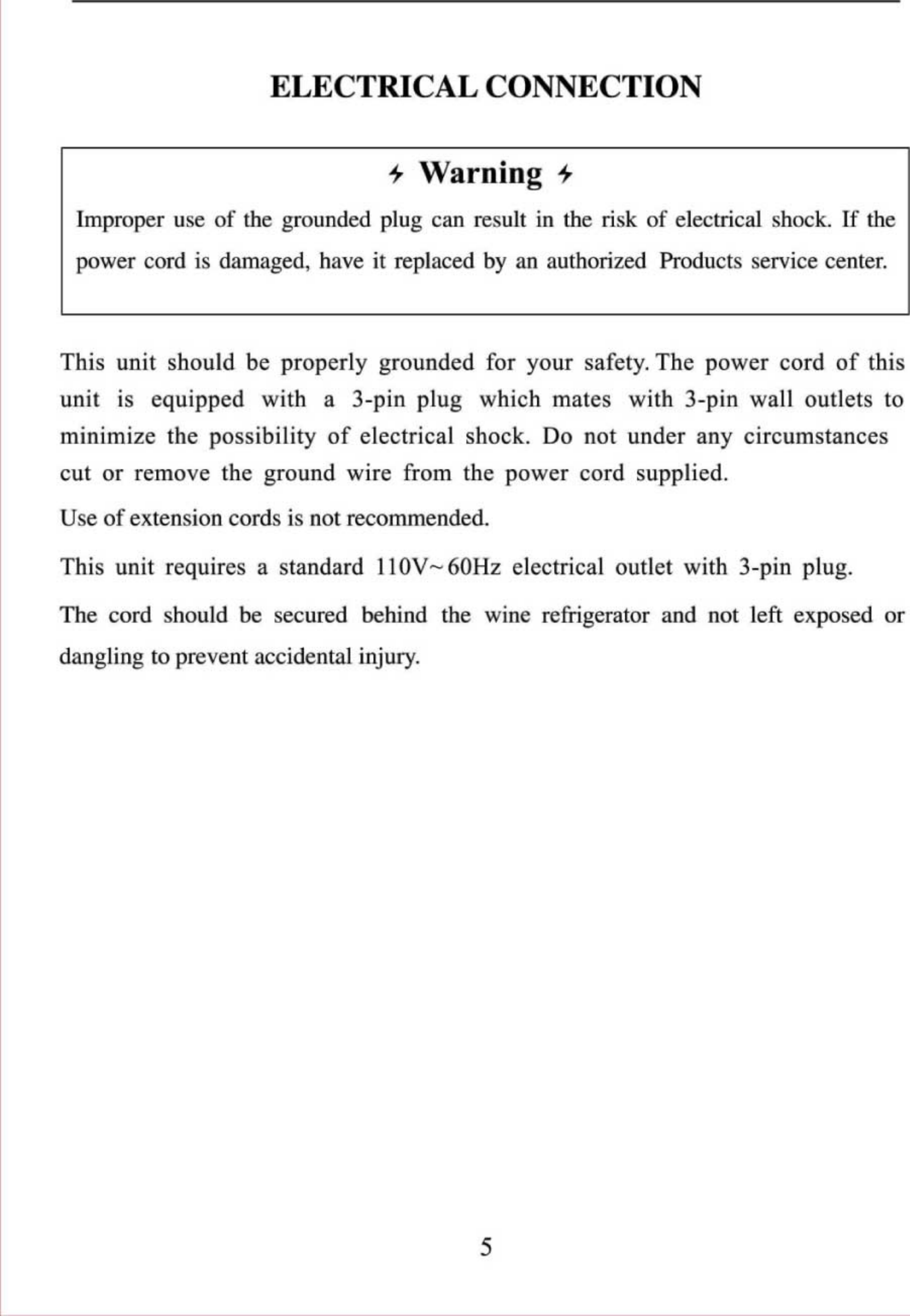 Page 7 of 12 - Vinotemp Vinotemp-Vt-28Teds-Users-Manual-  Vinotemp-vt-28teds-users-manual