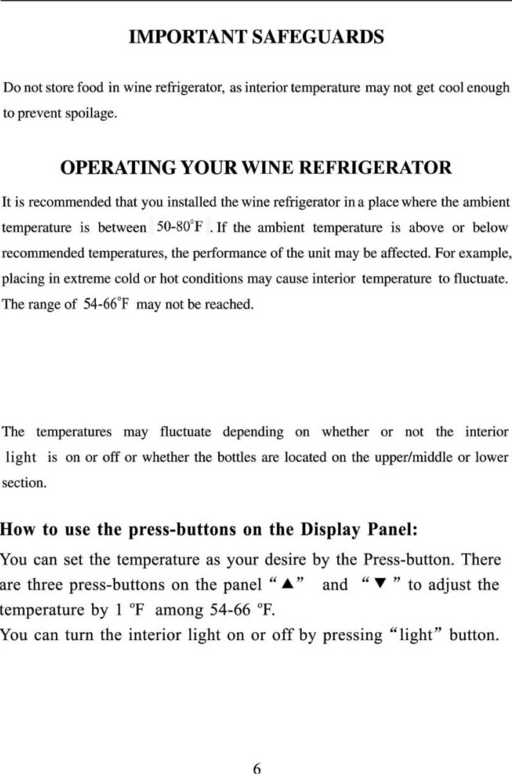 Page 8 of 12 - Vinotemp Vinotemp-Vt-28Teds-Users-Manual-  Vinotemp-vt-28teds-users-manual