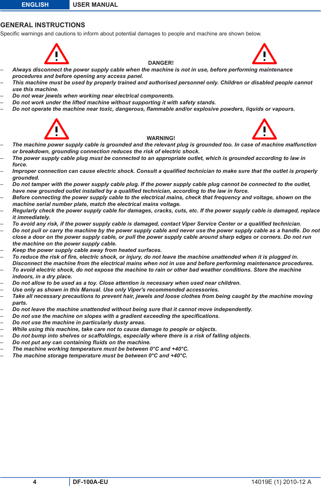 Page 5 of 11 - Viper Viper-Df-100A-Eu-Users-Manual