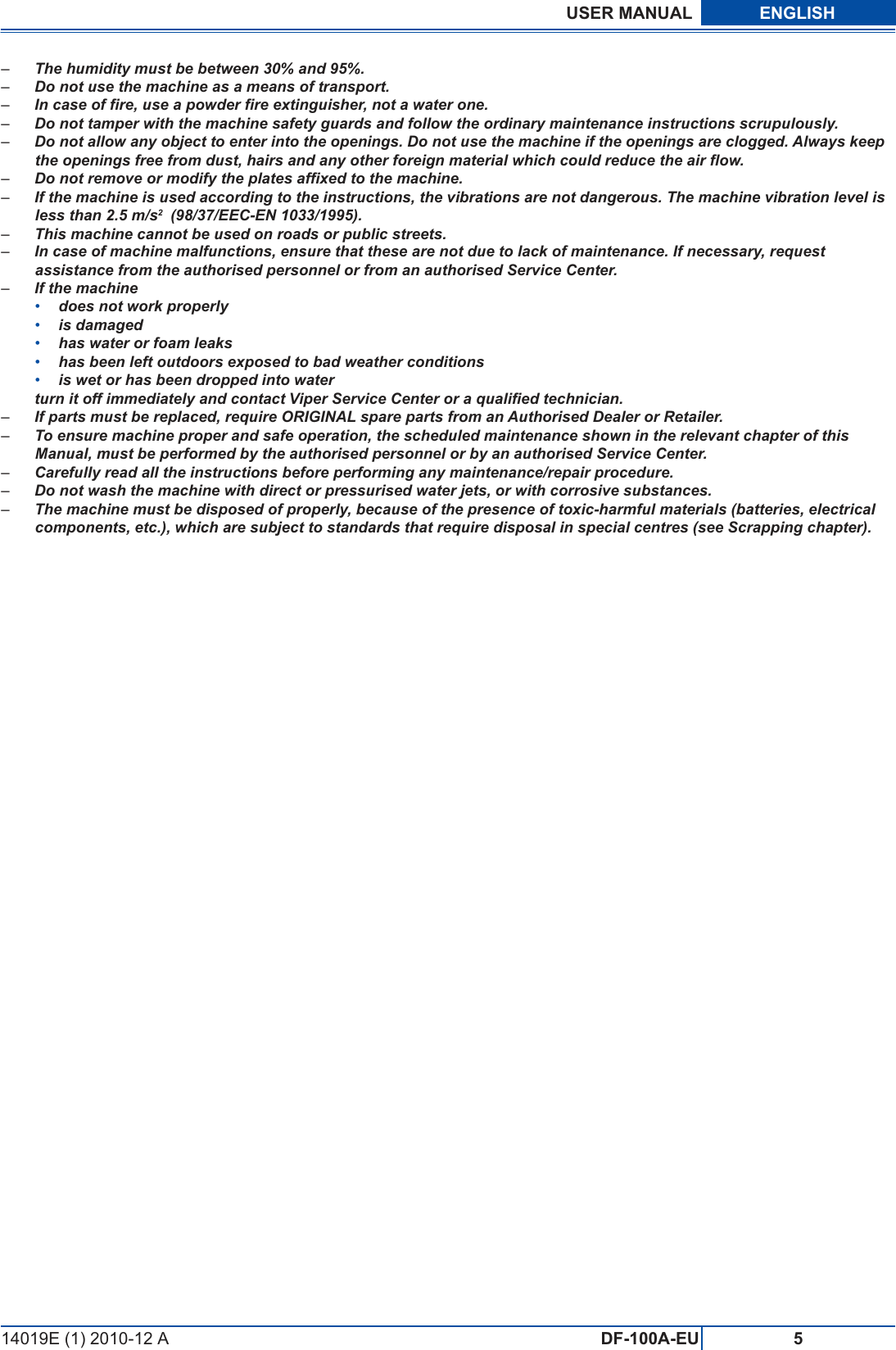 Page 6 of 11 - Viper Viper-Df-100A-Eu-Users-Manual