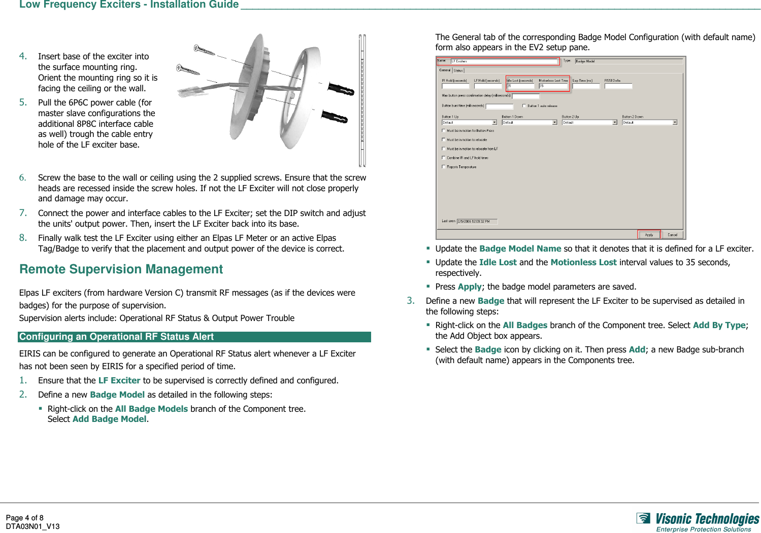  Low Frequency Exciters - Installation Guide _________________________________________________________________________________________  Page 4 of 8 DTA03N01_V13    ;( &quot;&amp;(&gt;(/( 9H9H6&amp;D9D6&amp;&amp;&amp;(6. $&amp;.((&quot;( K( 6&amp;-&apos;&quot;9,L( &amp;@&amp;(D( @%48(Remote Supervision Management 6#&amp;($:&gt;#$I&gt;9&amp;Configuring an Operational RF Status Alert &quot;#&quot;$&amp;&gt;#$&amp;&amp;&quot;#&quot;$(+( &amp;(.( &apos;3,: #!@#3,&amp;6($#3,(C&amp;8%6.(  A3,&apos;( A ,2/ ( 9#)-&amp;(2( &apos;3&amp;: #!@#3&amp;6($#3)%)-5&gt;&amp;,&amp;( $3&amp;@(#-8&amp;!&amp;6(