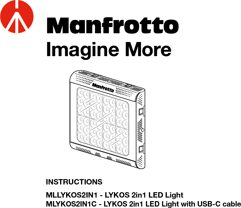 Vitec Imaging Solutions Spa LYKOS2 LYKOS 2in1 LED Light User Manual
