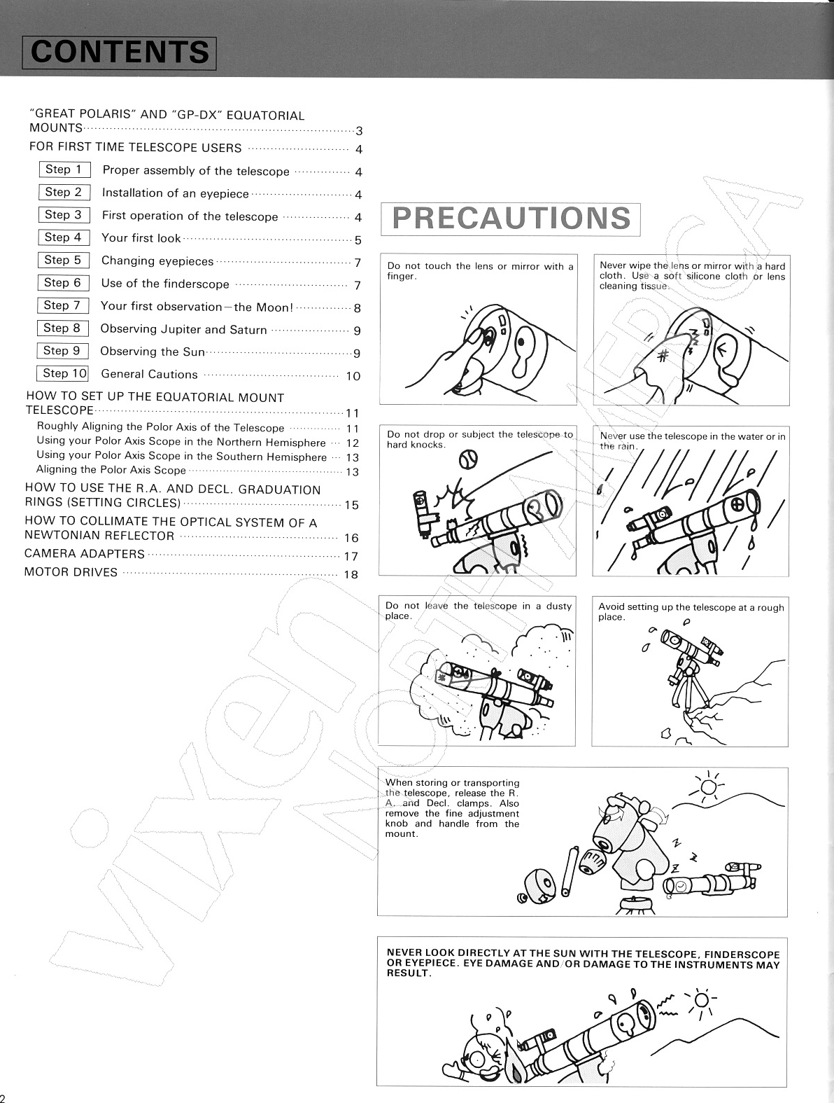 Page 2 of 10 - Vixen Vixen-Gp-Dx-Users-Manual-  Vixen-gp-dx-users-manual