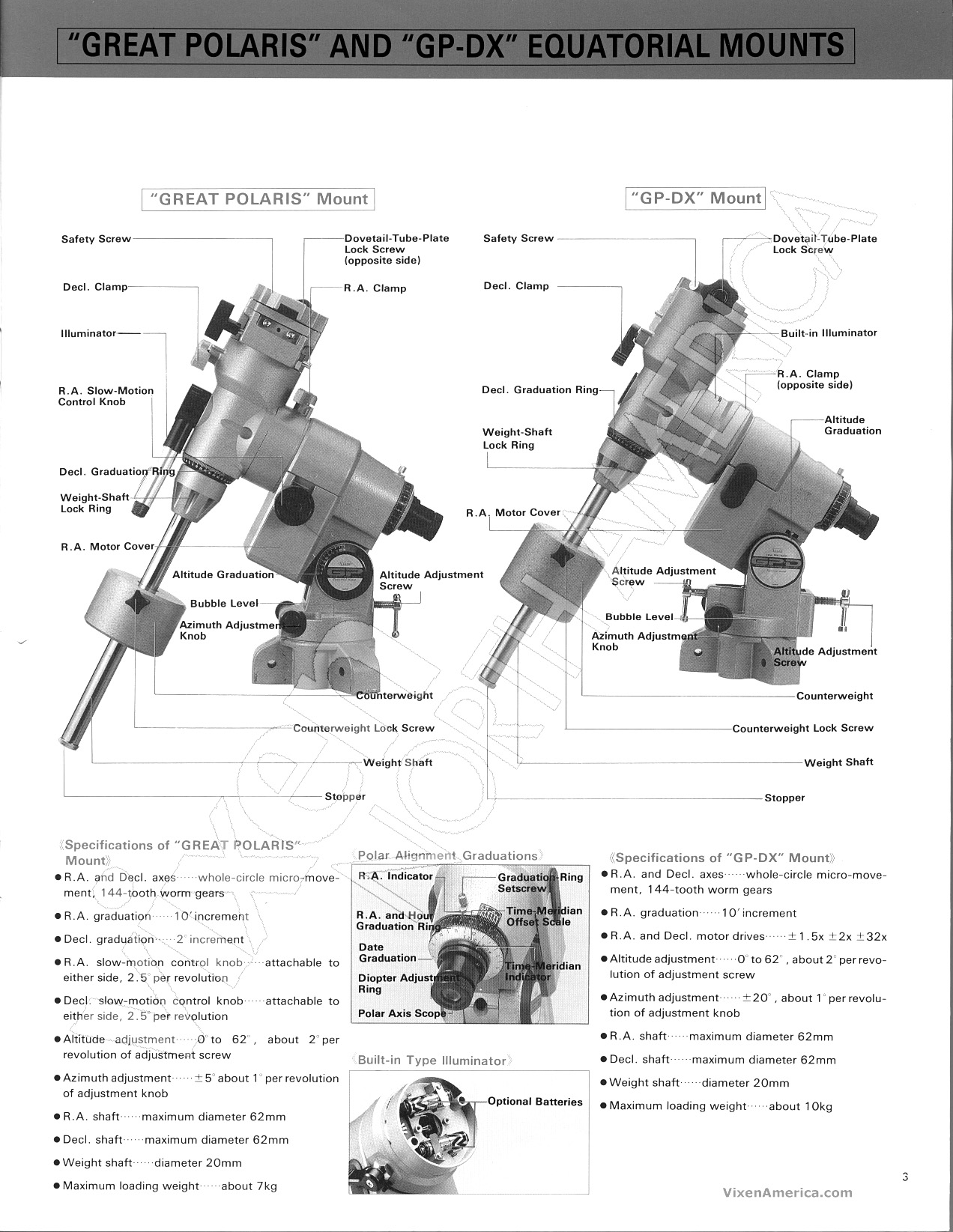 Page 3 of 10 - Vixen Vixen-Gp-Dx-Users-Manual-  Vixen-gp-dx-users-manual