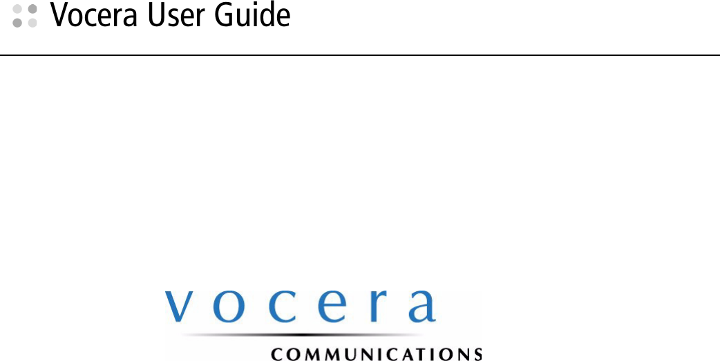 Vocera User Guide