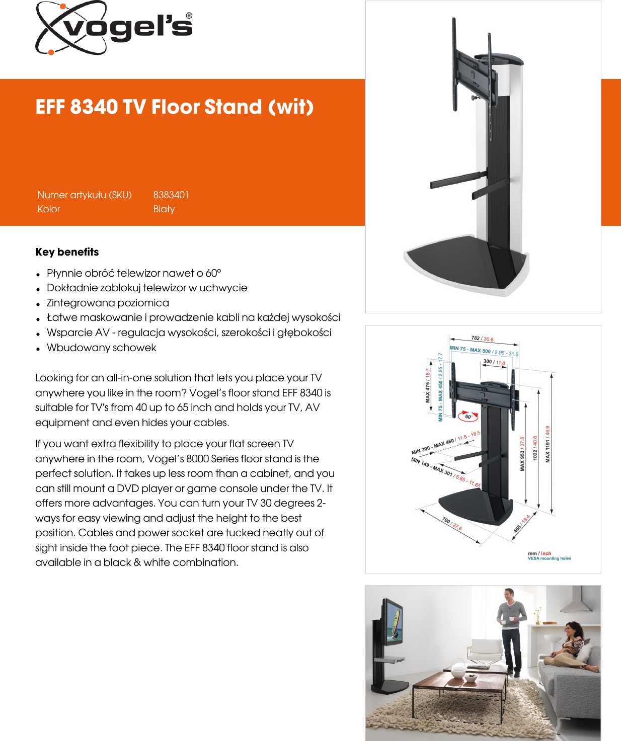 Page 1 of 2 - Leaflet Version 4.0  EFF-8340-TV-Floor-Stand-wit-2215-pl