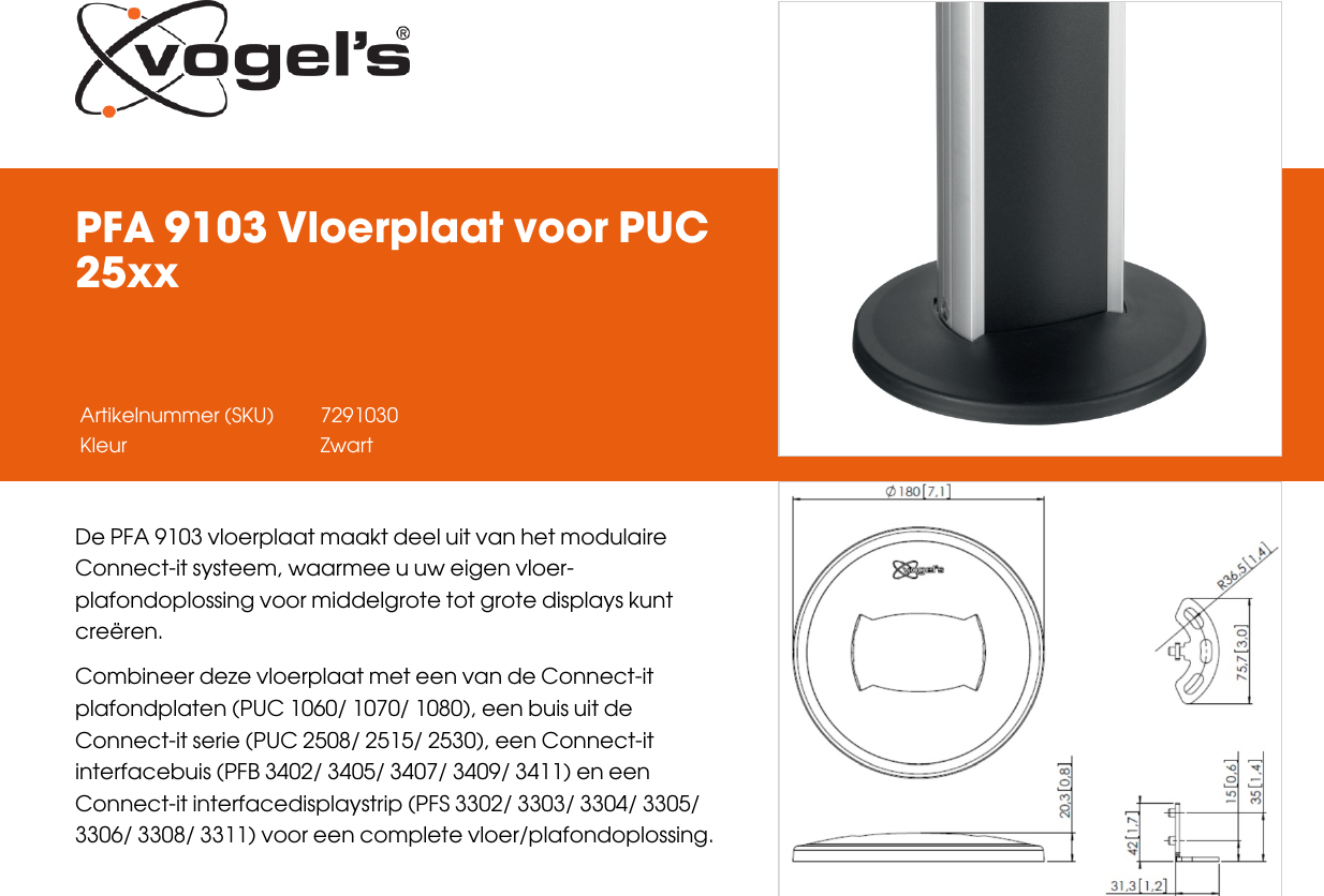 Page 1 of 2 - Leaflet Version 4.0  PFA-9103-Vloerplaat-voor-PUC-25xx--2404-nl