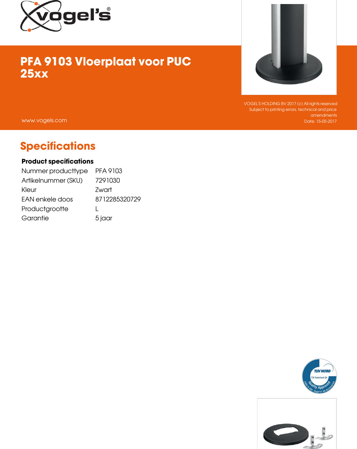 Page 2 of 2 - Leaflet Version 4.0  PFA-9103-Vloerplaat-voor-PUC-25xx--2404-nl
