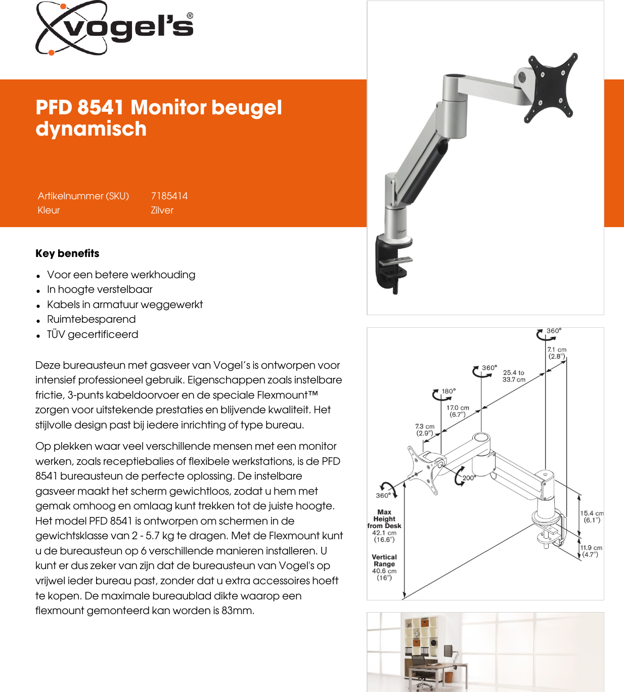 Page 1 of 2 - Leaflet Version 4.0  PFD-8541-Monitor-beugel-dynamisch-2343-nl