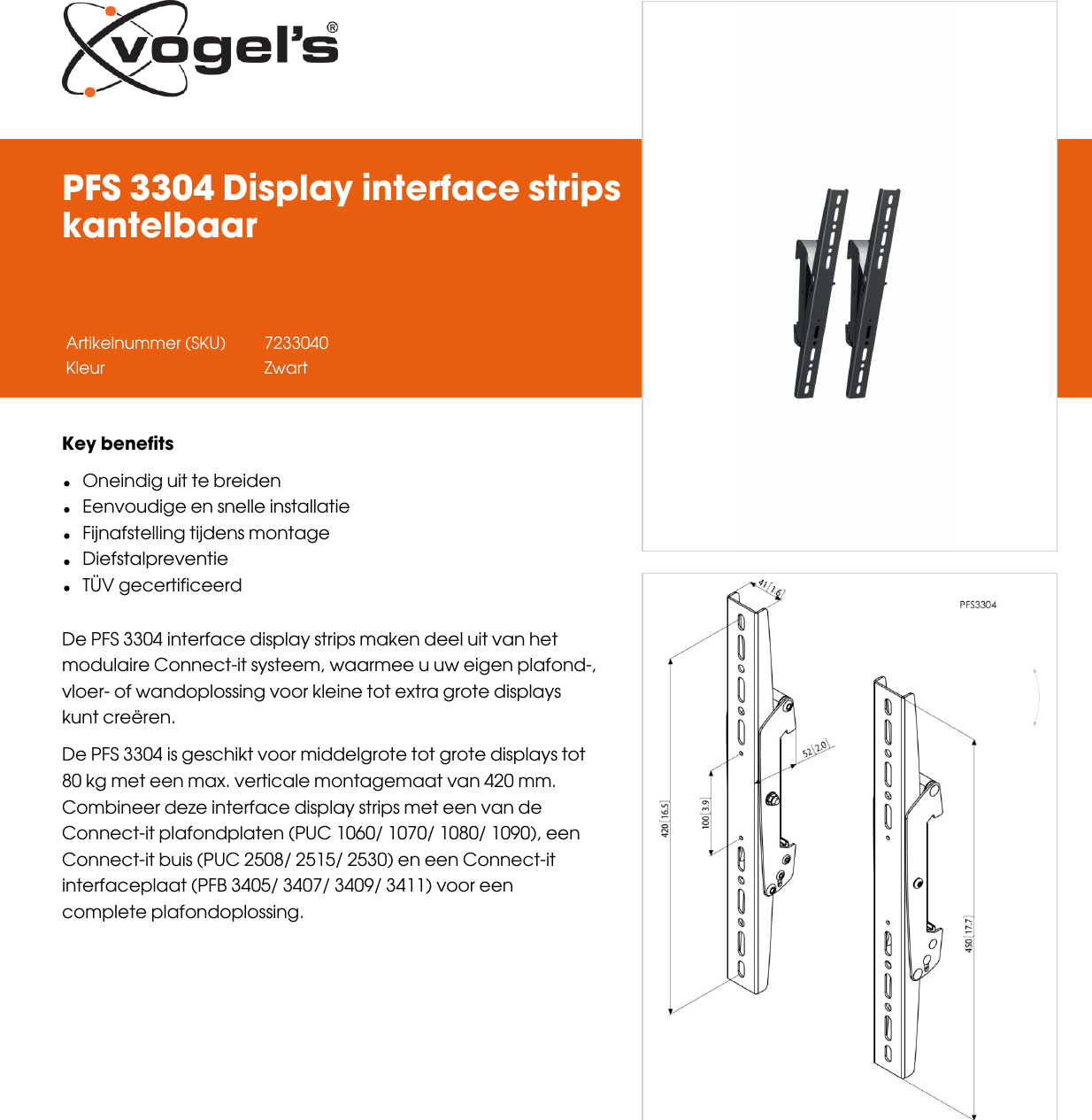 Page 1 of 2 - Leaflet Version 4.0  PFS-3304-Display-interface-strips-kantelbaar-2396-nl