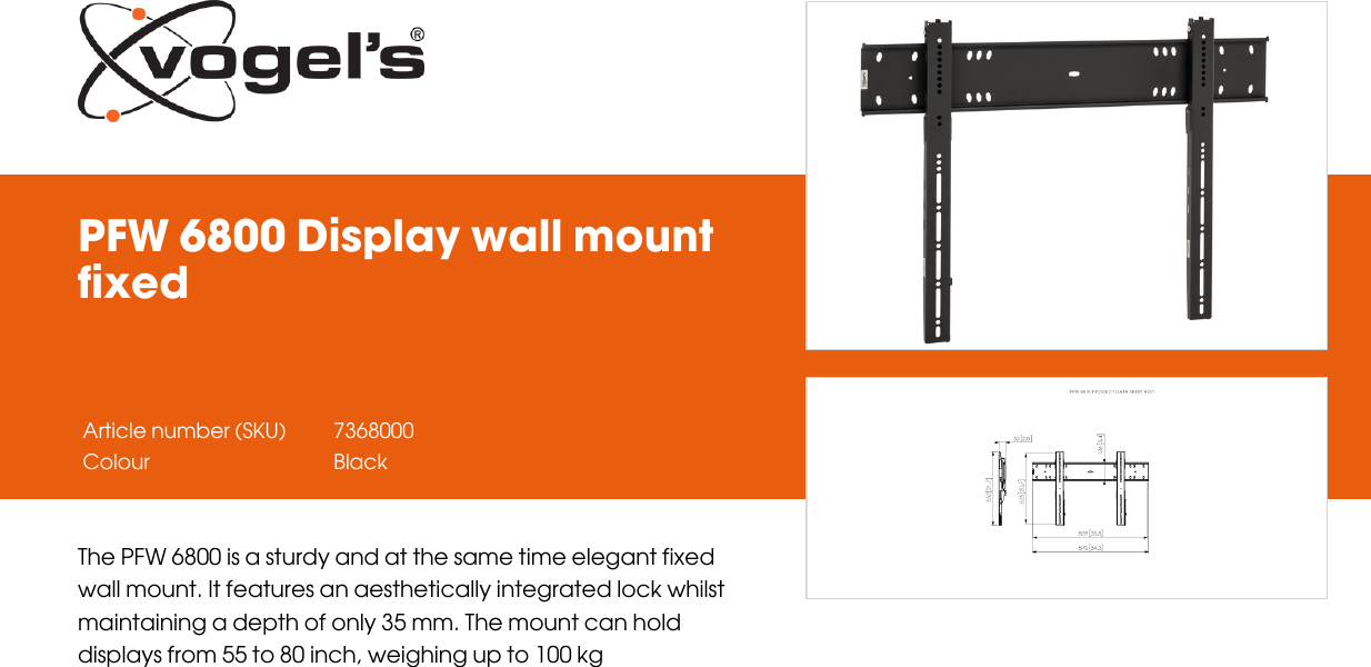 Page 1 of 2 - Leaflet Version 4.0 PFW-6800-Display-wall-mount-fixed-4341-en