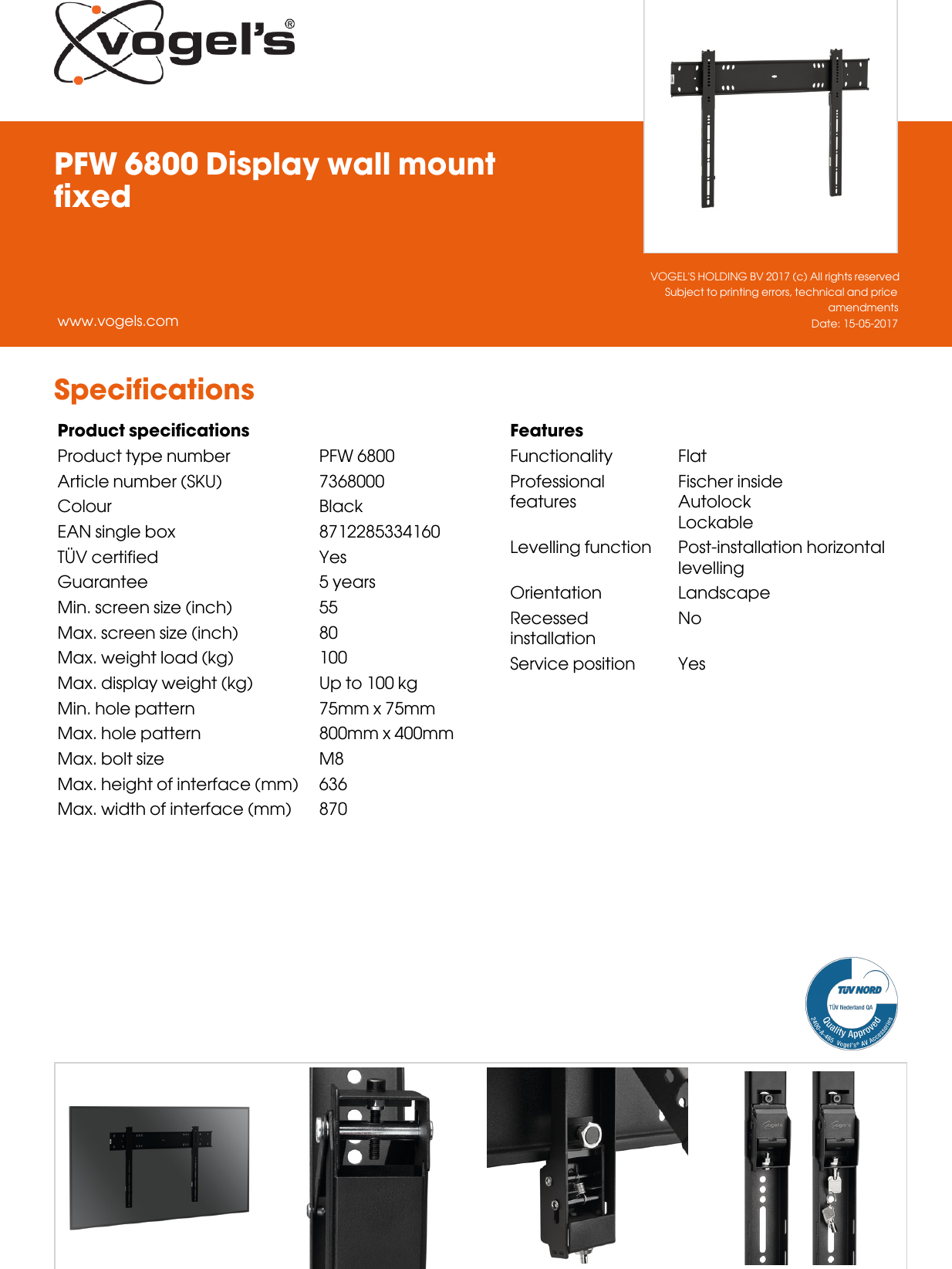 Page 2 of 2 - Leaflet Version 4.0 PFW-6800-Display-wall-mount-fixed-4341-en