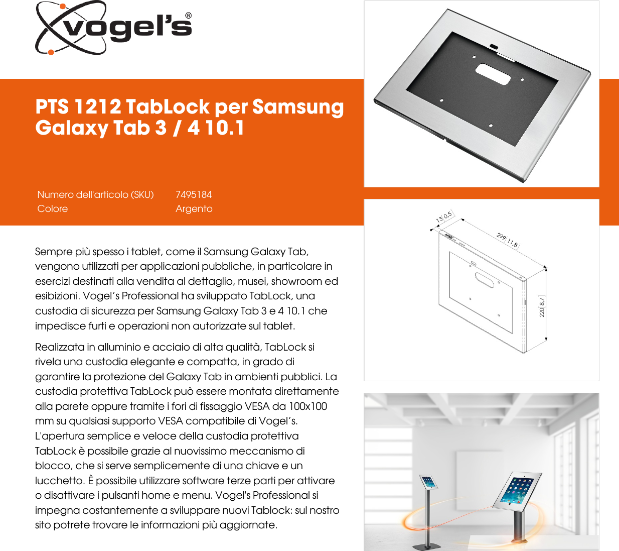 Page 1 of 2 - Leaflet Version 4.0  PTS-1212-Tab Lock-per-Samsung-Galaxy-Tab-3---4-101--2529-it