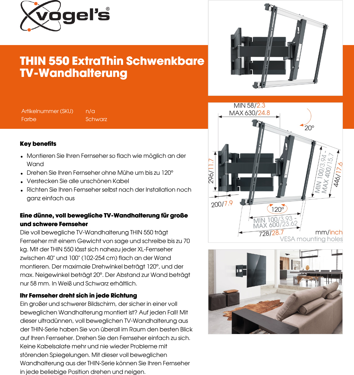 Leaflet Version 4 0 Thin 550 Extra Schwenkbare Tv Wandhalterung 5430 De