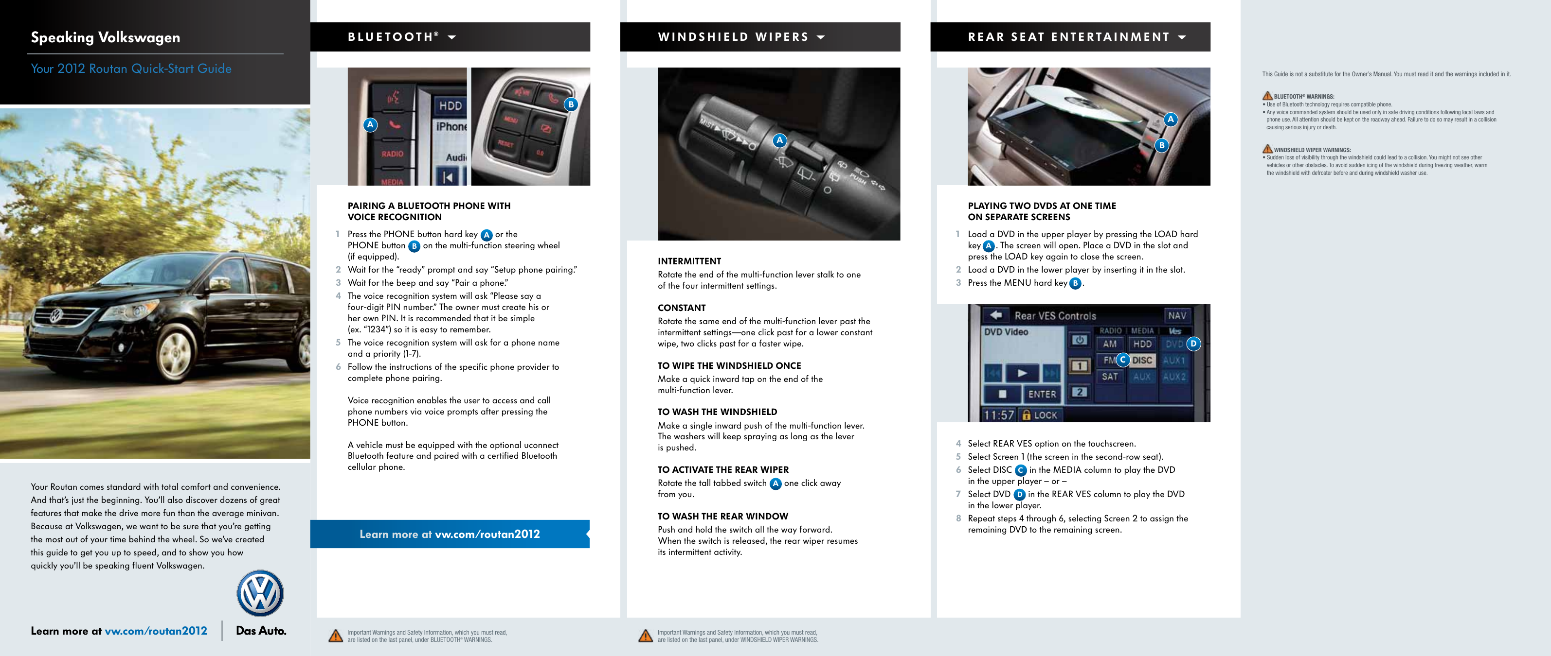 Page 1 of 2 - Volkswagen Volkswagen-2012-Routan-Users-Manual-  Volkswagen-2012-routan-users-manual