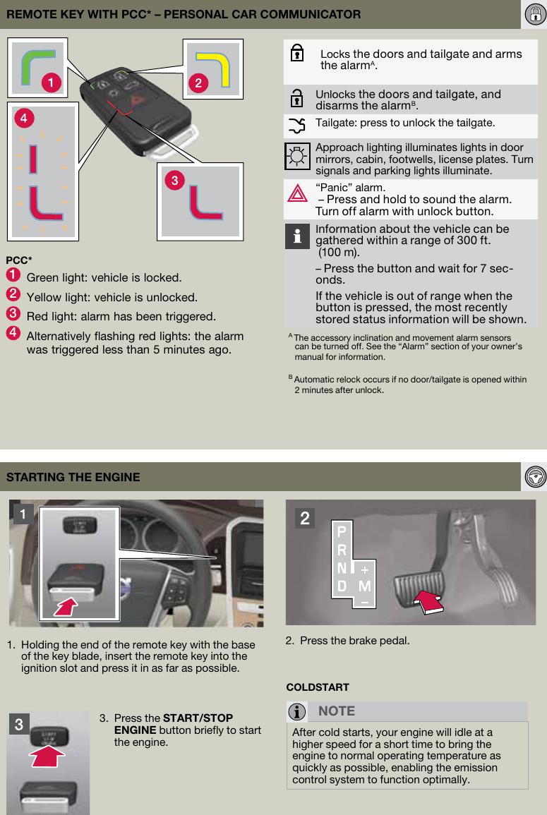Page 2 of 8 - Volvo 2013 XC60 Quick Guide 2013-Volvo-XC60-Quick-Guide