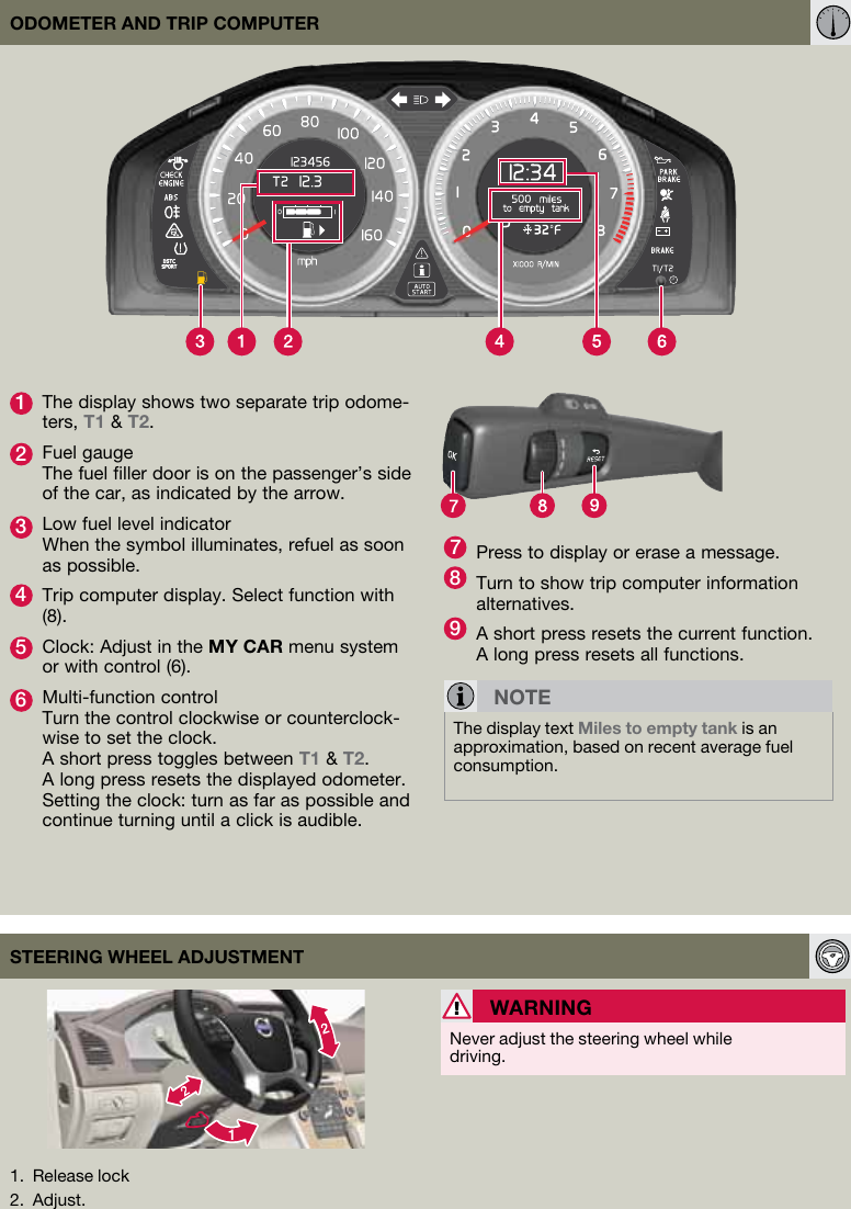 Page 6 of 8 - Volvo 2013 XC60 Quick Guide 2013-Volvo-XC60-Quick-Guide