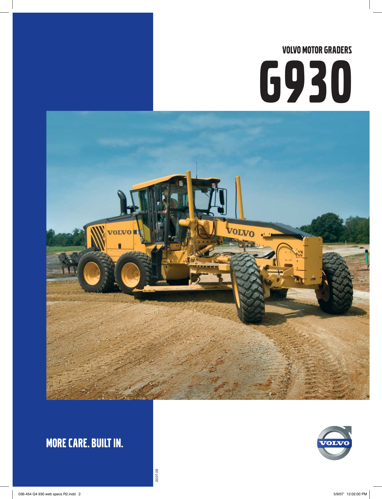 Page 1 of 10 - Volvo Volvo-Motor-Graders-G930-Users-Manual- 036-454 Q4 930 Web Specs R2  Volvo-motor-graders-g930-users-manual