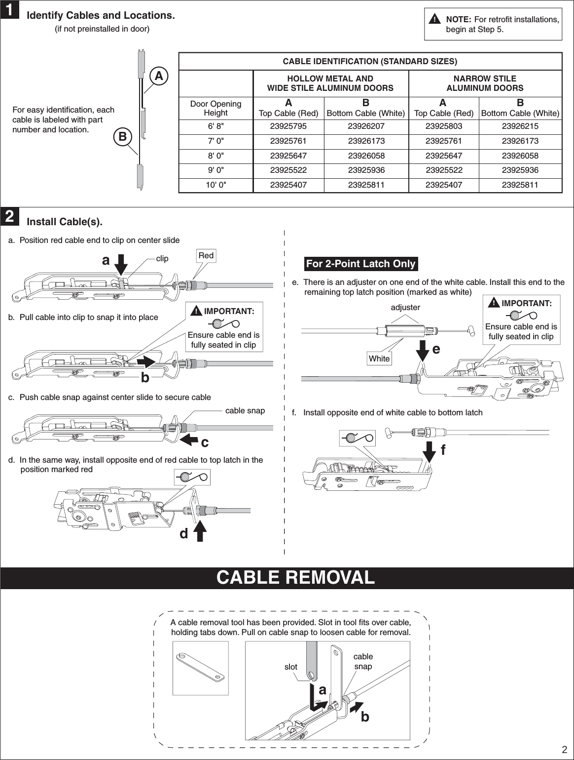 Page 2 of 12 - Von Duprin 23970734_g 98/9949 Metal Door Installation Instructions 105677