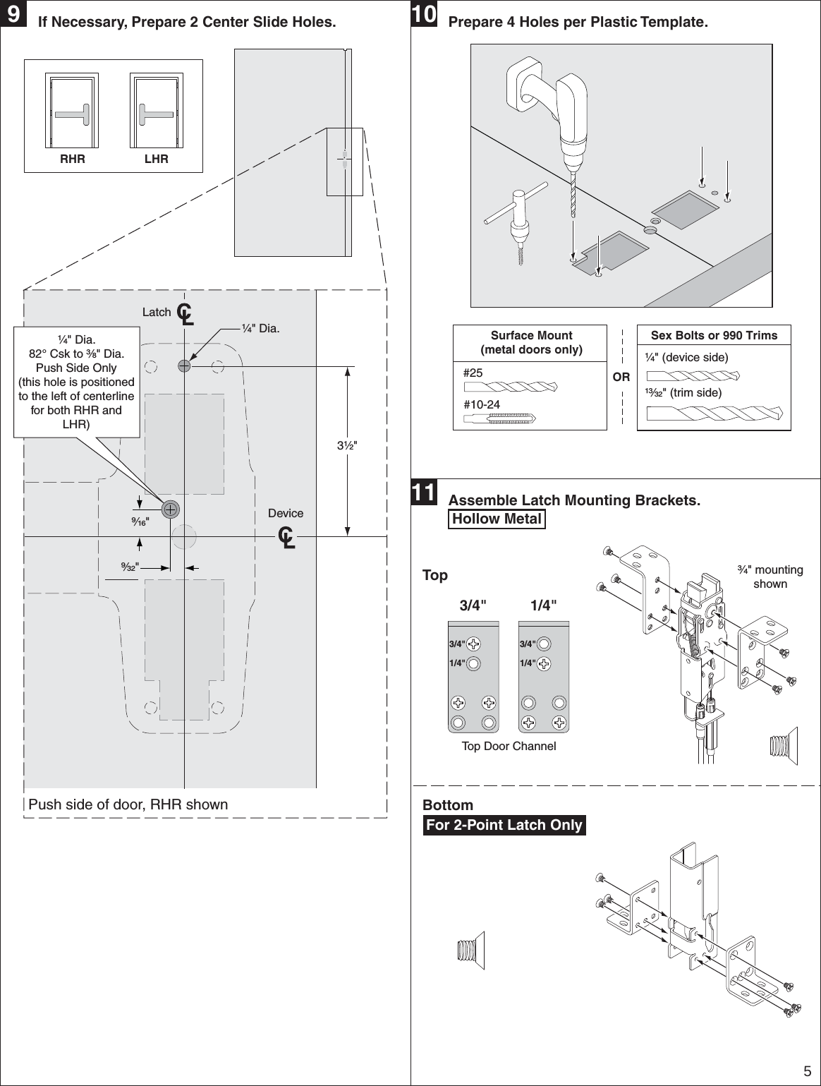 Page 5 of 12 - Von Duprin 23970734_g 98/9949 Metal Door Installation Instructions 105677