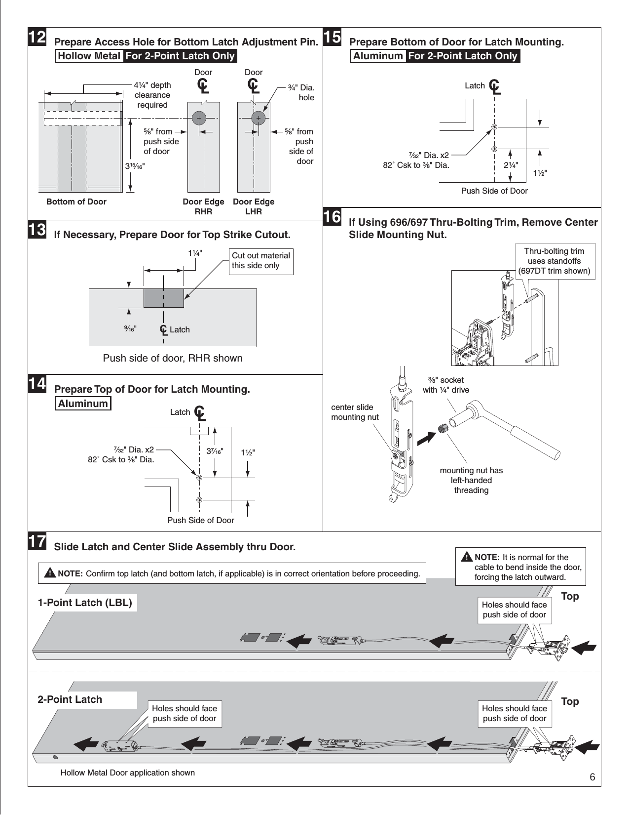 Page 6 of 12 - Von Duprin 23970734_g 98/9949 Metal Door Installation Instructions 105677