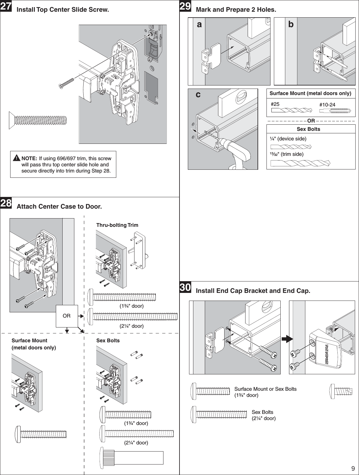 Page 9 of 12 - Von Duprin 23970734_g 98/9949 Metal Door Installation Instructions 105677