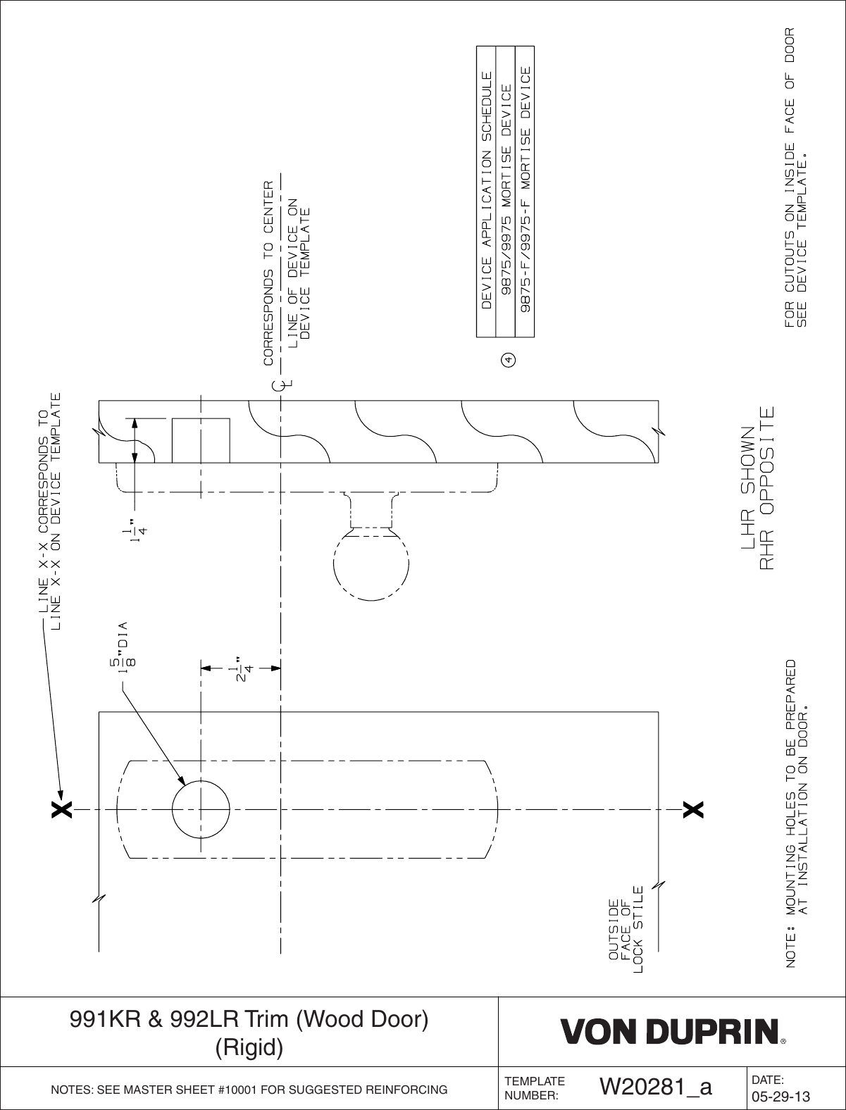 Page 1 of 1 - Von Duprin VON_ExitDevices_991_992__w20281 991KR & 992LR Trim Wood Door  108852