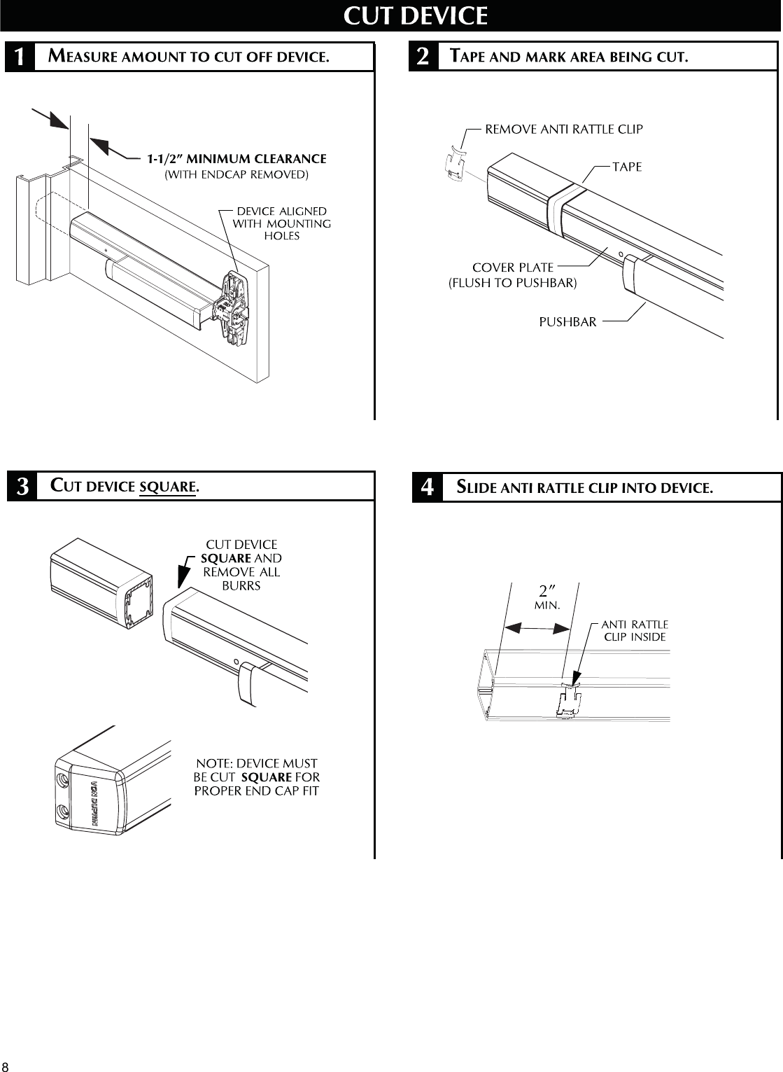 Page 8 of 12 - Von Duprin  HH98/9927 & HH98/9927-F Installation Instructions 109256