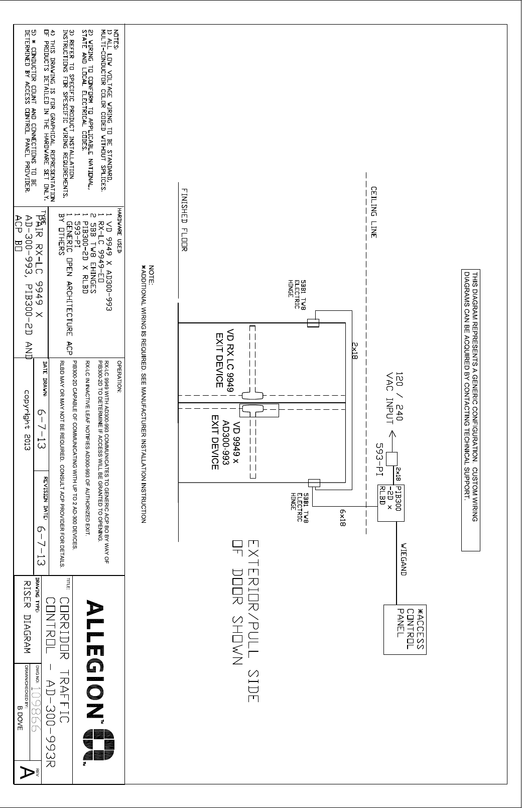 Page 2 of 3 - Von Duprin Corridor Traffic Control Application Illustration And Wiring Diagram 110131