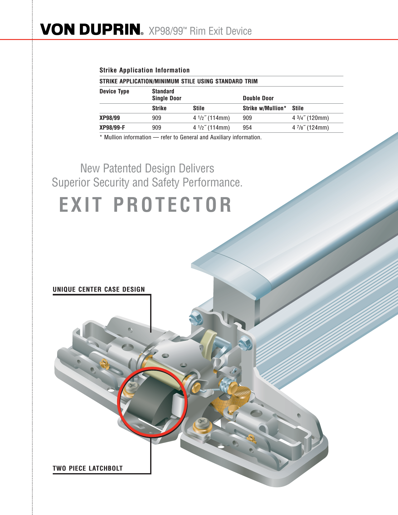 Von Duprin Vondup Xp98 99 Launch 6pgr2 Xp98 99 Rim Exit Device Vonduprin Series Catalog