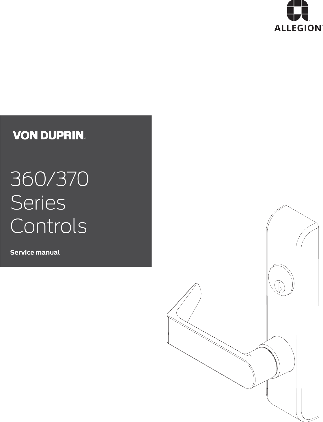 Von Duprin 360/370 Series Control Trim Parts Manual 360 370 106793