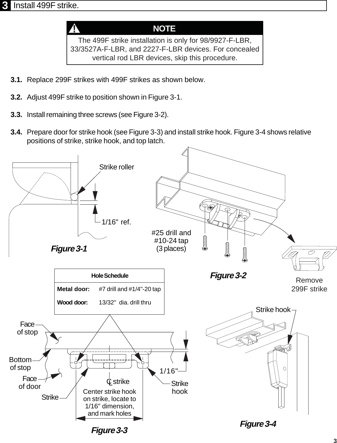 Page 3 of 8 - Von Duprin LBR Auxiliary Fire Pin And 499F Strike Installation Instructions 107570