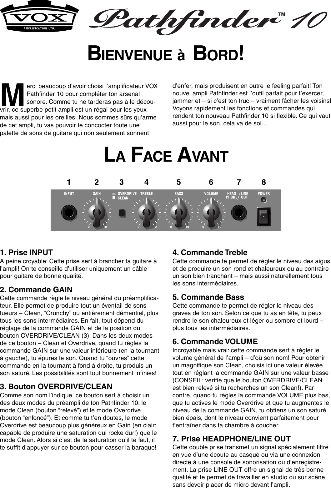 Page 4 of 9 - Vox Vox-Pathfinder-10-Users-Manual- Pathfinder 10 Manual  Vox-pathfinder-10-users-manual