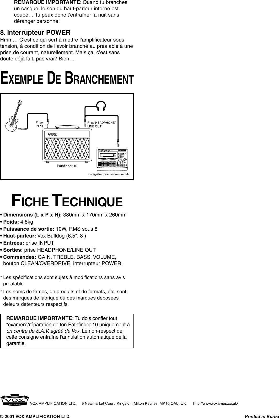 Page 5 of 9 - Vox Vox-Pathfinder-10-Users-Manual- Pathfinder 10 Manual  Vox-pathfinder-10-users-manual