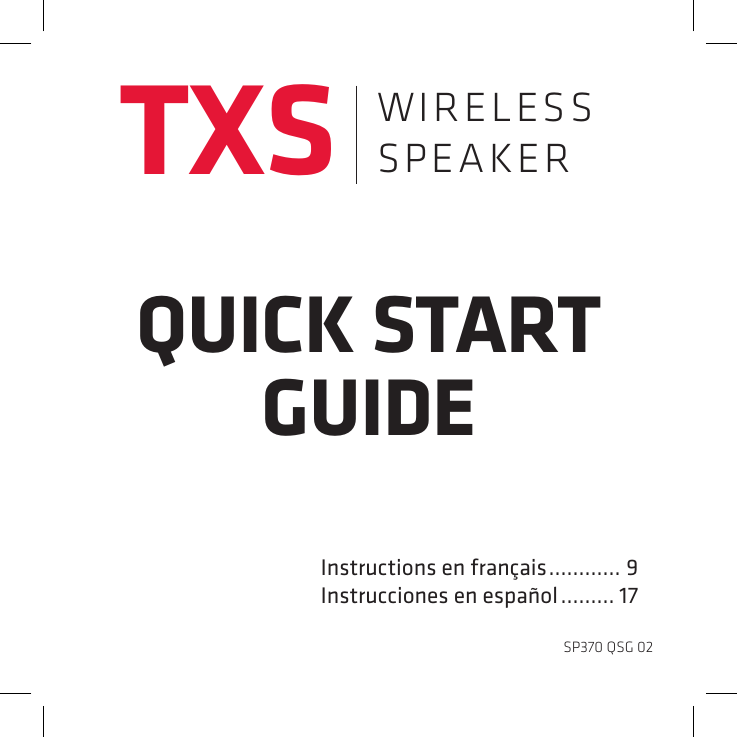Page 1 of Voxx Accessories SP370 Bluetooth wireless speaker User Manual 