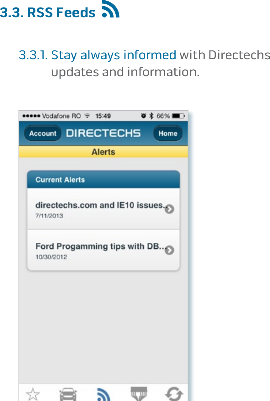 page 413.3. RSS Feeds    3�3�1�  Stay always informed with Directechs  updates and information� 