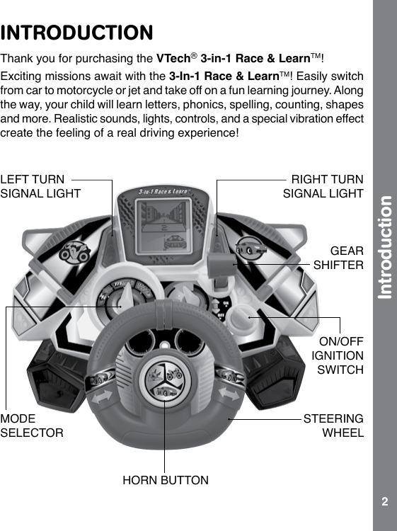 Page 3 of 11 - Vtech Vtech-3-In-1-Race-And-Learn-Owners-Manual-  Vtech-3-in-1-race-and-learn-owners-manual