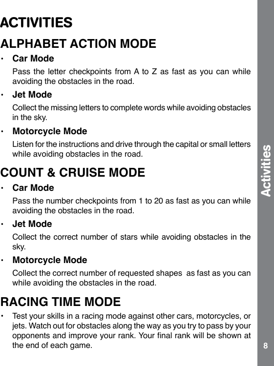 Page 9 of 11 - Vtech Vtech-3-In-1-Race-And-Learn-Owners-Manual-  Vtech-3-in-1-race-and-learn-owners-manual