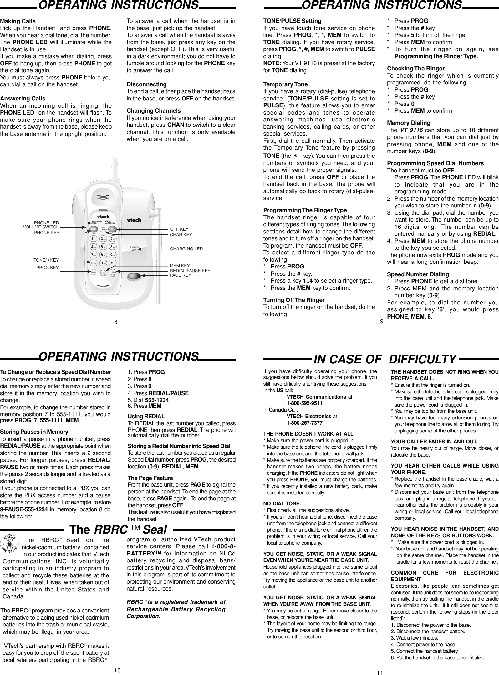 Page 3 of 4 - Vtech Vtech-9116-Users-Manual- U9108MAN  Vtech-9116-users-manual