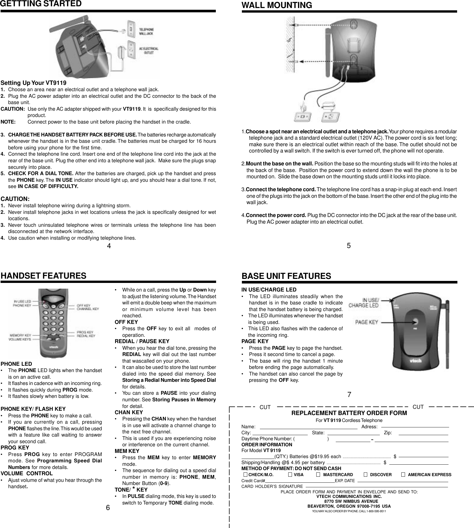 Page 2 of 4 - Vtech Vtech-9119-Users-Manual- USA MANU  Vtech-9119-users-manual