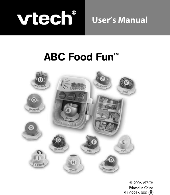 Page 1 of 8 - Vtech Vtech-Abc-Food-Fun-Users-Manual- Vtech-abc-food-fun-users-manual